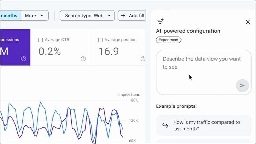 Uno screenshot della configurazione IA di Google Search Console